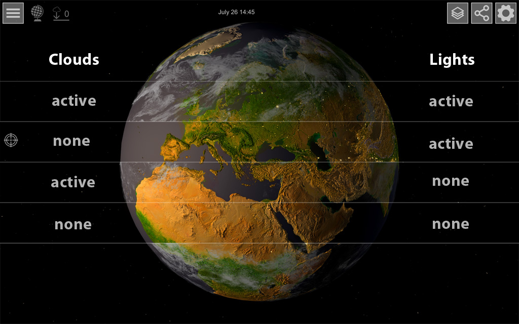GlobeViewer - Global View: Clouds and Night Lights GlobeViewer - Global View: Clouds and Night Lights
